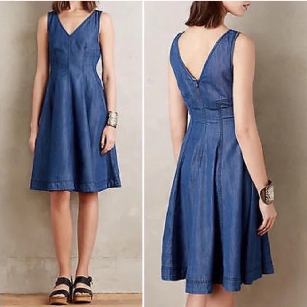 Holding Horses Chambray Fit & Flare Mini Dress